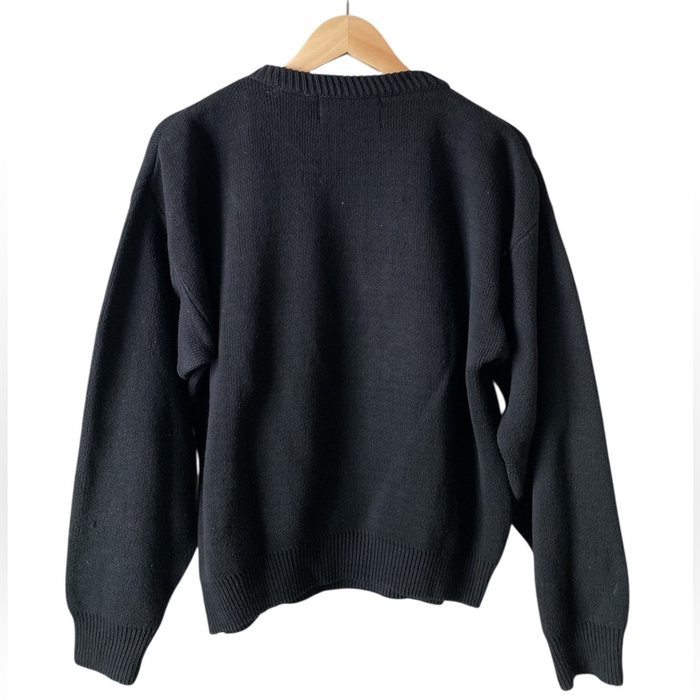 Harley-Davidson Vintage 90s Men Motorcycle Embroidered Black Crewneck Sweater L - Picture 2 of 5